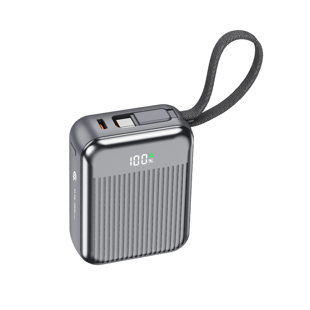 90 Percent Primvolt Sync 22.5W Dual Built-In Cables Power Bank Powerdelivery Qc 3.0 | Usb-C & Lightning | Gray