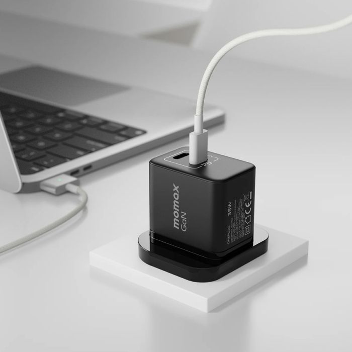 Momax Wall Charger Mini 35W, 2-port USB-C, GaN Technology | Black