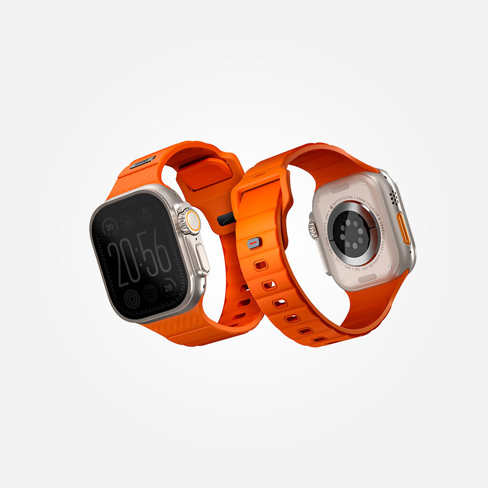Uniq Stride Fkm Rubber Apple Watch Strap 49/45/44/42mm | Volt Orange