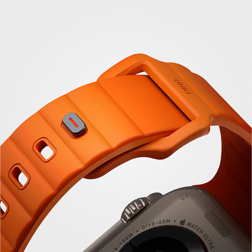 Uniq Stride Fkm Rubber Apple Watch Strap 49/45/44/42mm | Volt Orange