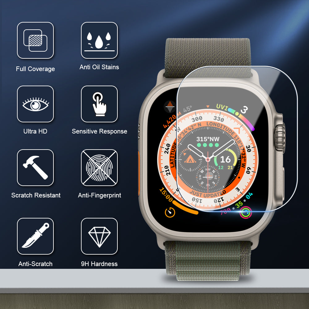 LZEL Zentrix Shield Titanium Edge Screen Protector For 49mm Watch | Transparent