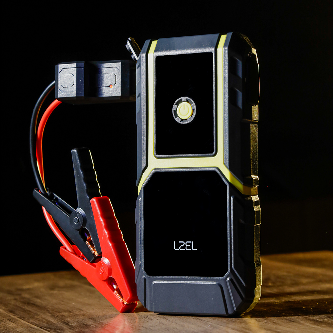 LZEL EnergizeIgnite - 12,000mAh Car Jump Starter with LED Flashlight | Gray/Yellow