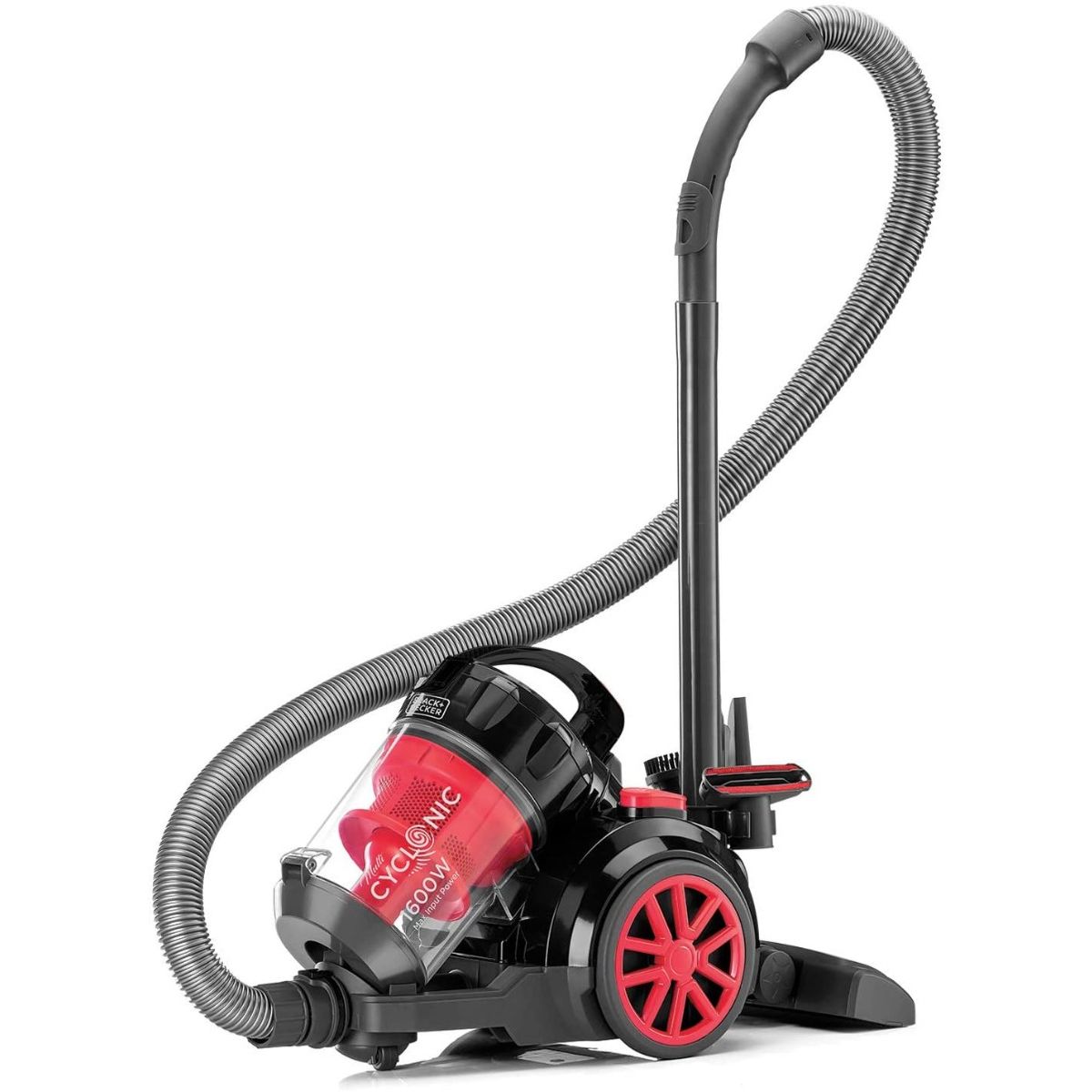 Black & Decker 1600W Bagless Cyclonic Canister Vacuum Cleaner, Multi Color
