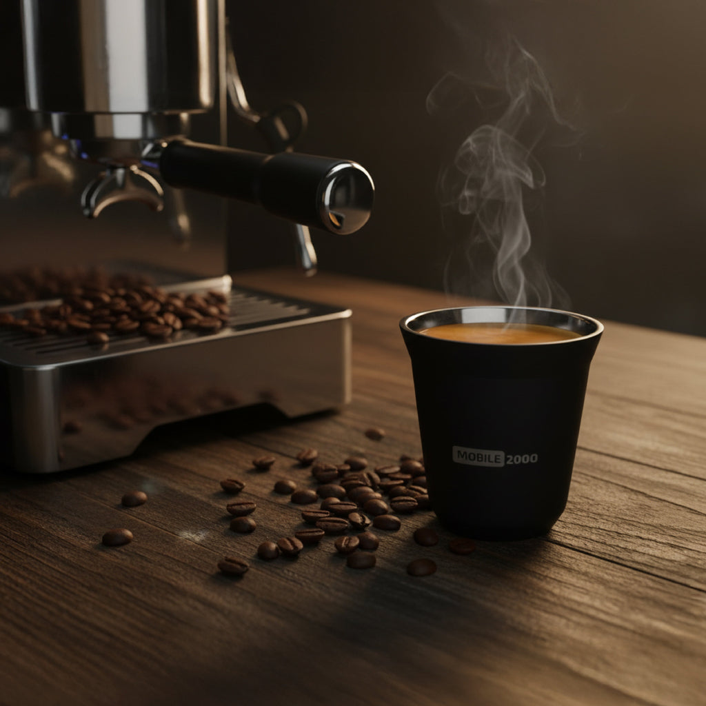 Large Double Wall Insulated Stainless Steel Espresso Cup 160 ml â Reusable & Dishwasher Safe Mugs | Black