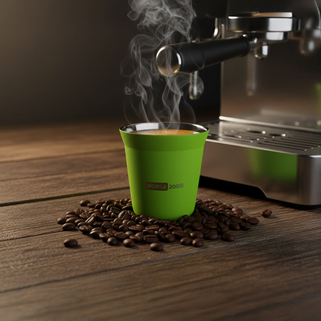 Large Double Wall Insulated Stainless Steel Espresso Cup 160 ml – Reusable & Dishwasher Safe Mugs | Green