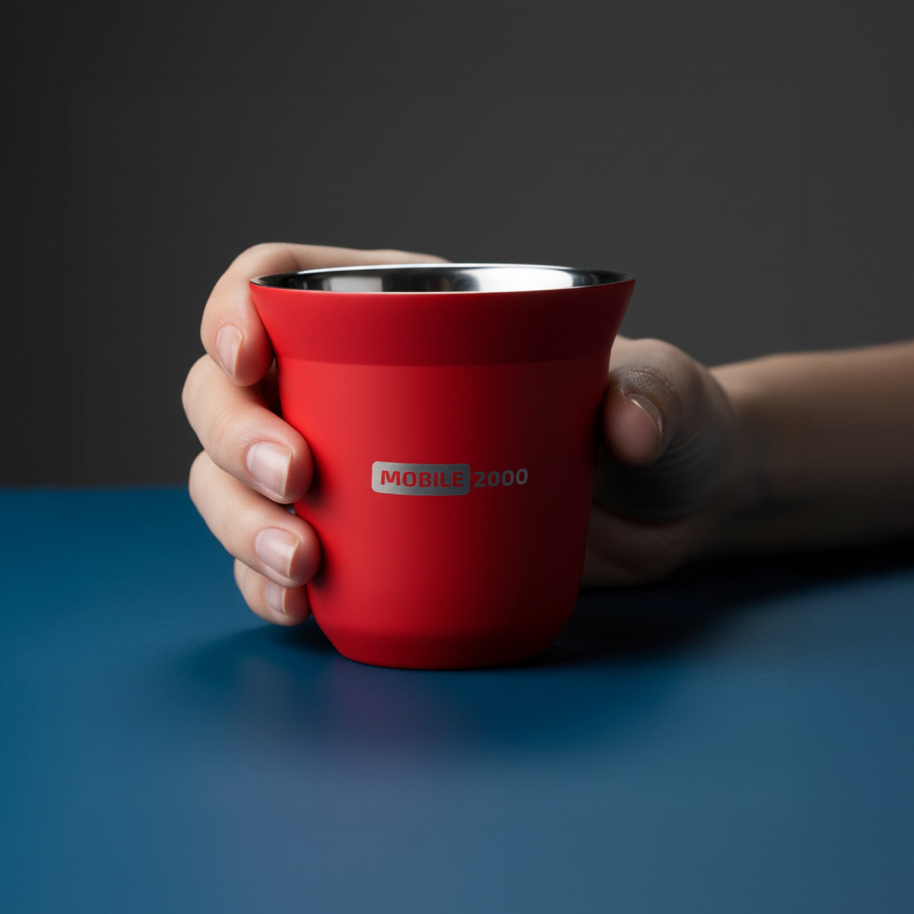 Small Double Wall Insulated Stainless Steel Espresso Cup 80 ml – Reusable & Dishwasher Safe Mugs | Red