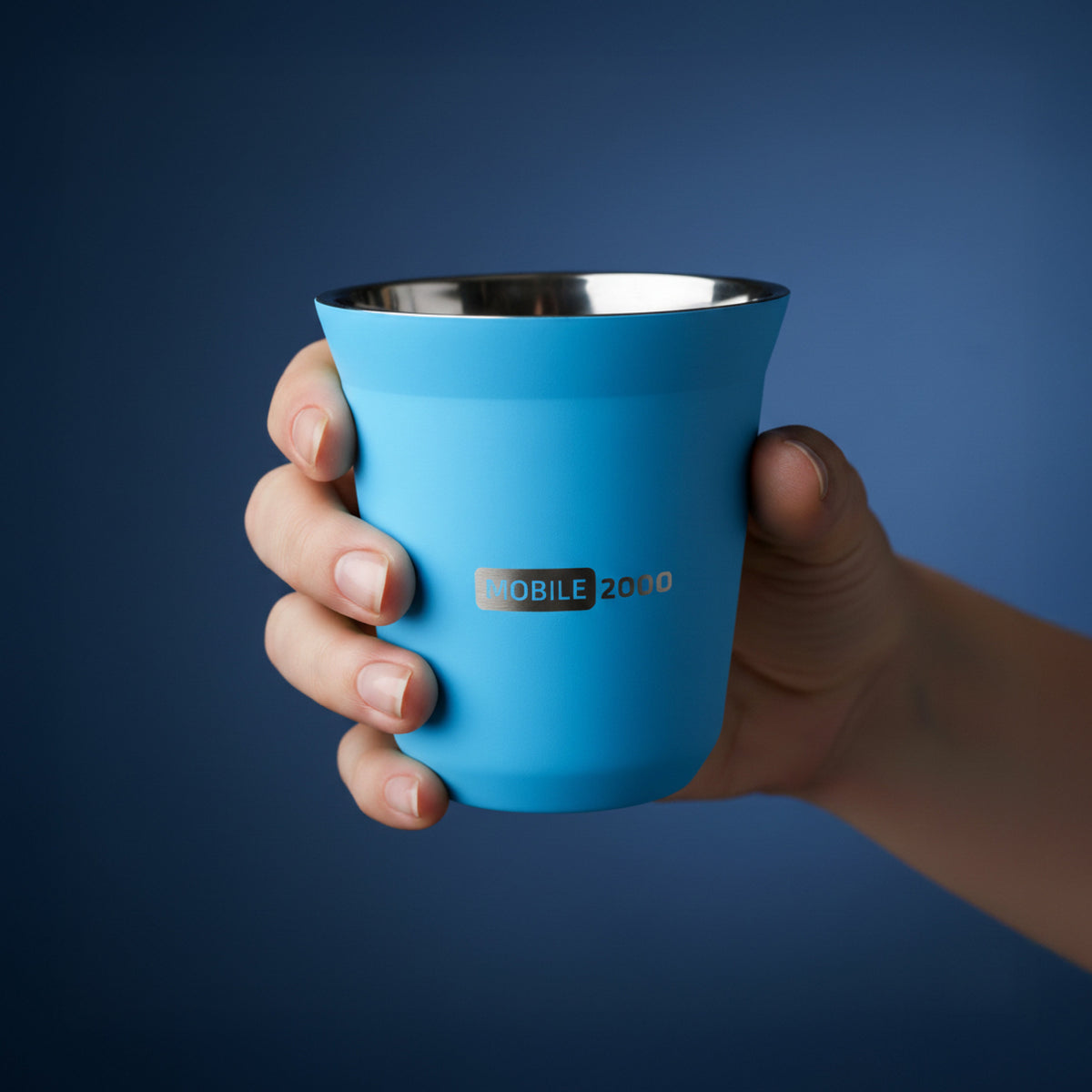 Small Double Wall Insulated Stainless Steel Espresso Cup 80 ml â Reusable & Dishwasher Safe Mugs | Blue