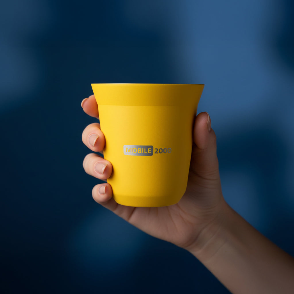 Small Double Wall Insulated Stainless Steel Espresso Cup 80 ml â Reusable & Dishwasher Safe Mugs | Yellow