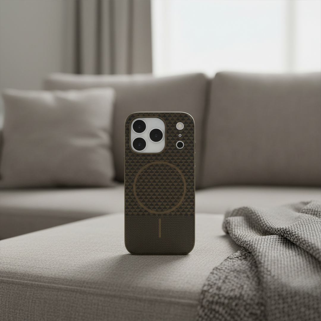 LZEL Magcarbon Splice Case for iPhone 17 Pro  | Brown Carbon