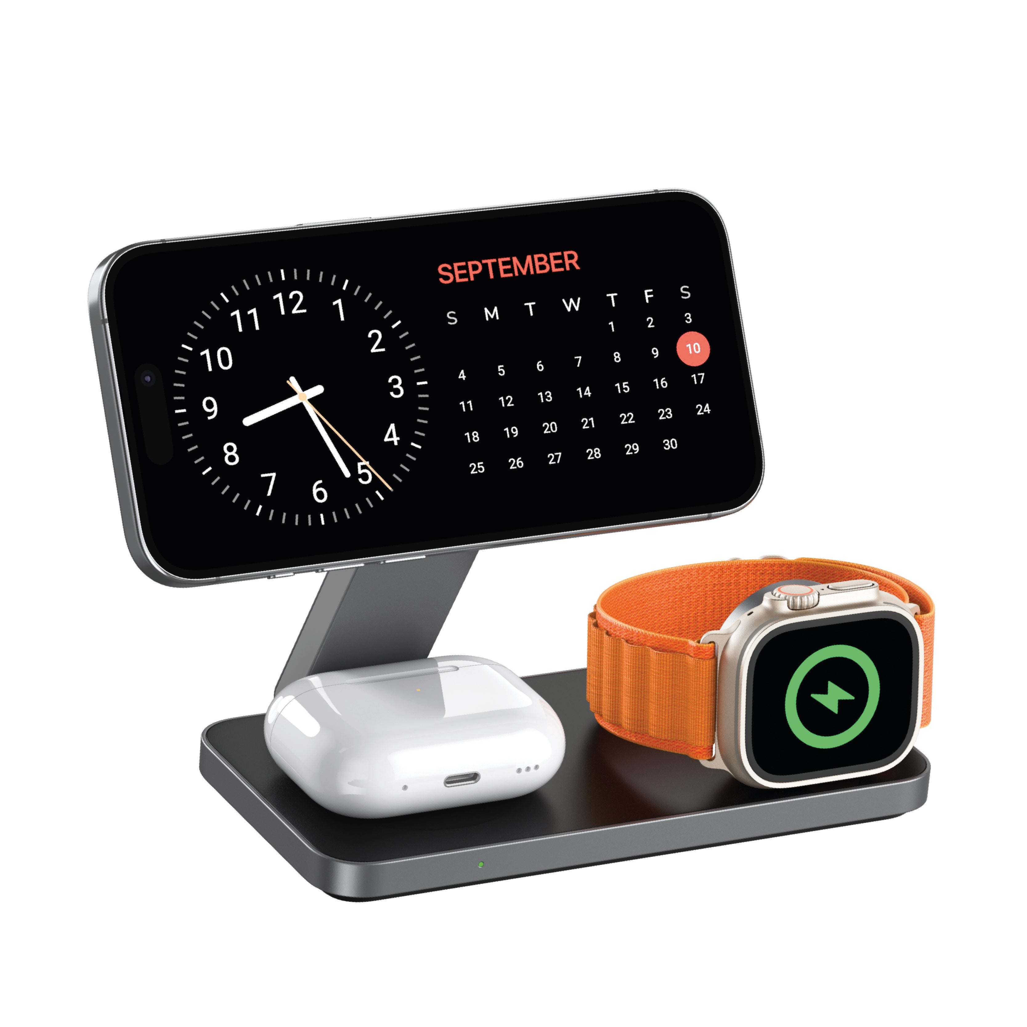 LZEL Magflecto Tripower 5-in-1 Foldable Charging Station Wireless PD 15W Max | Black