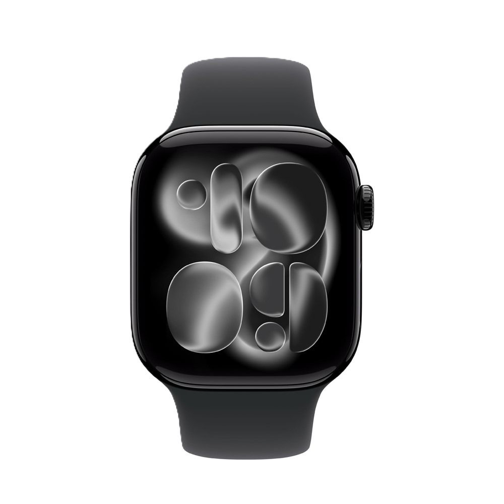 Apple Watch Series 11 GPS 46mm, Jet Black Aluminum Case with Black Sport Band â€“ S/M