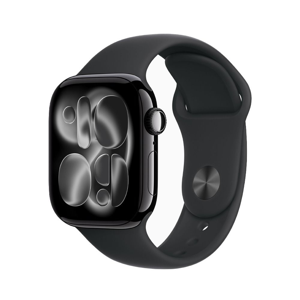 Apple Watch Series 11 GPS 46mm, Jet Black Aluminum Case with Black Sport Band â€“ S/M