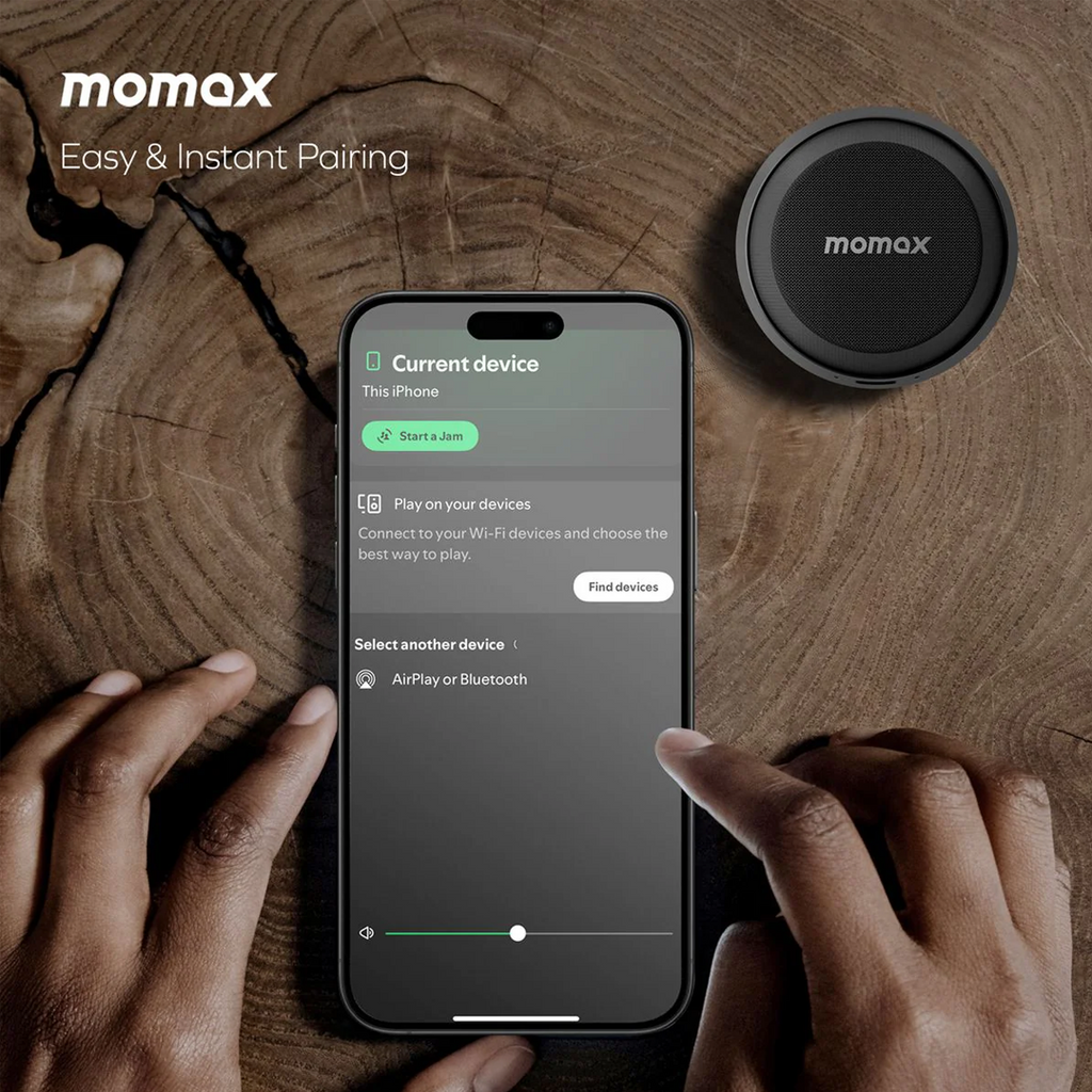 Momax Vibe GO Magnetic Wireless Speaker 2-IN-1 | Black
